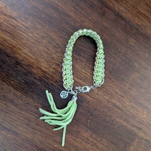 Lime Green Chain Tassel Bracelet